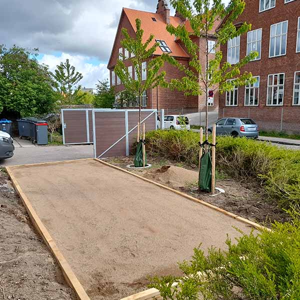 Petanquebane 3x11 meter anlagt for personaleforening i Lyngby.