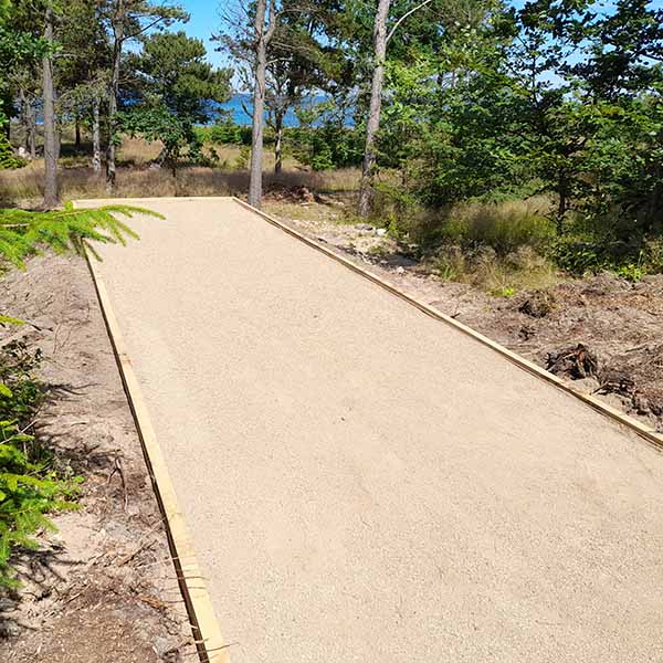 Petanquebane 3x12 meter anlagt for privat i sommerhusområde