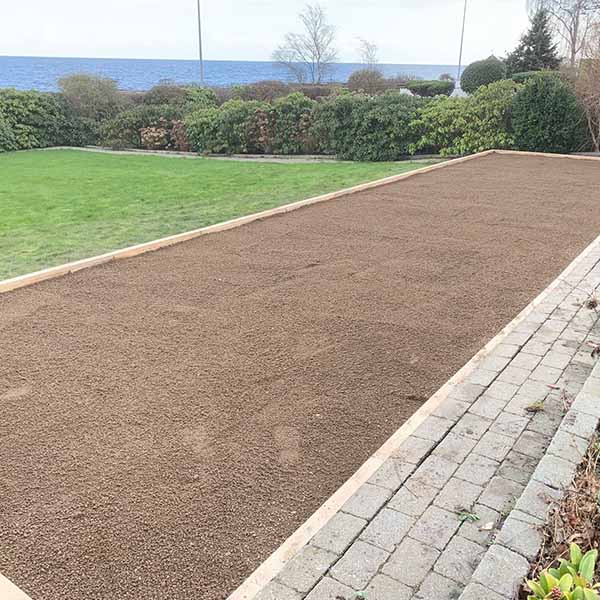 Petanquebane 3x12 meter anlagt for privat i Nordsjælland